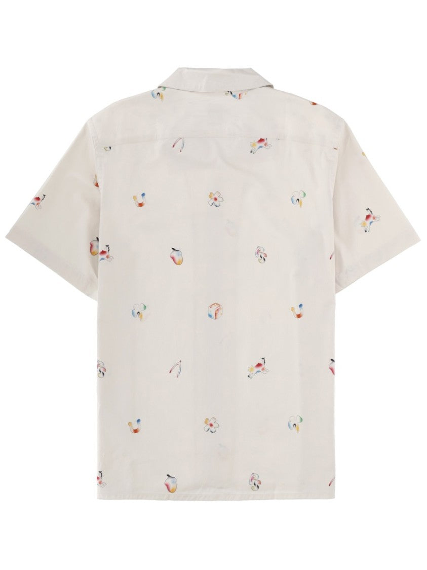 Ps Paul Smith Abstract Printed Cotton Short-Sleeve Casual Shirt