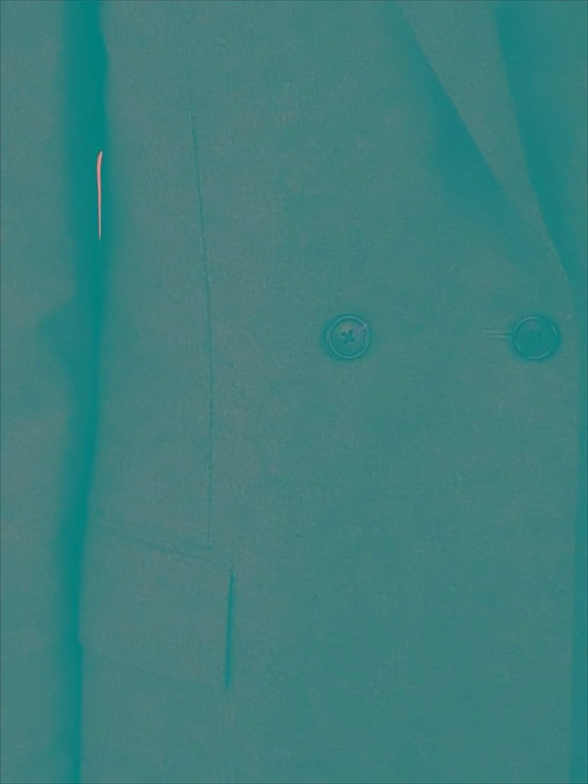 Thom Browne Double-Breasted Tailored Coat With Notched Lapels And Striped Detailing