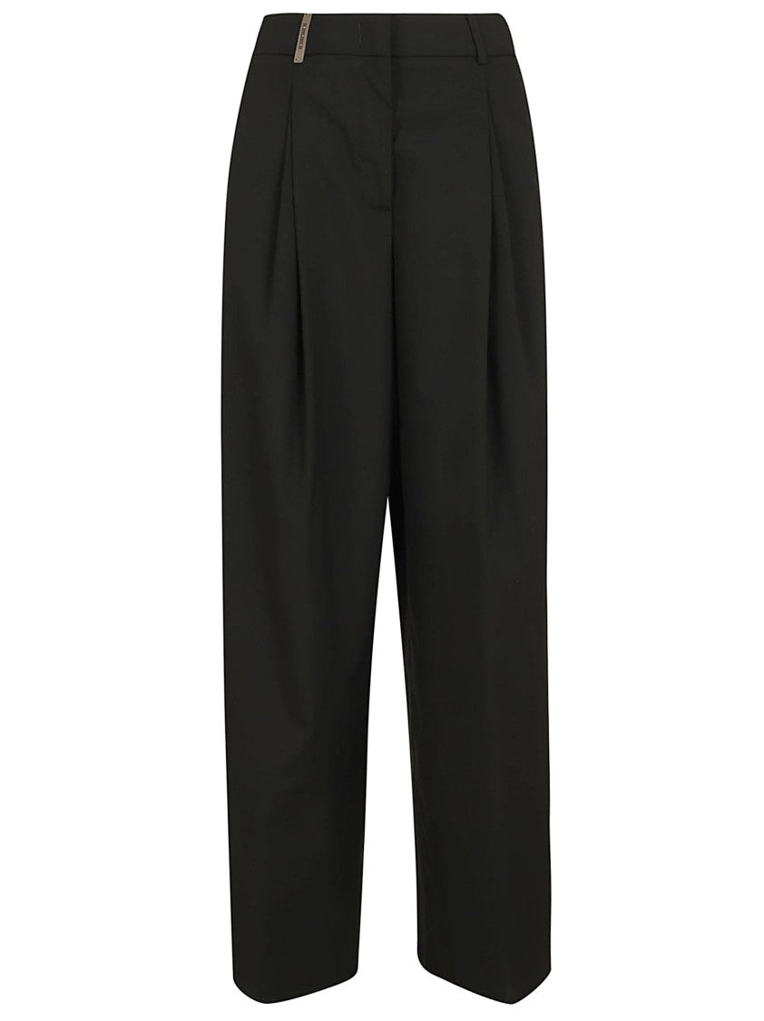 Peserico Wide-Leg Trousers In Lightweight Cotton Gabardine
