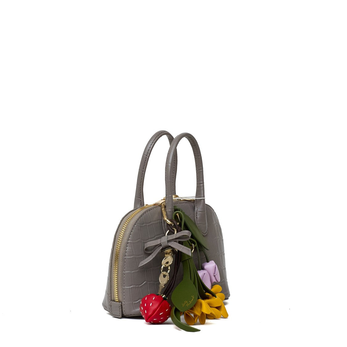 Self-Portrait Croc-Embossed Leather Mini Bag With Dual Zip Closure