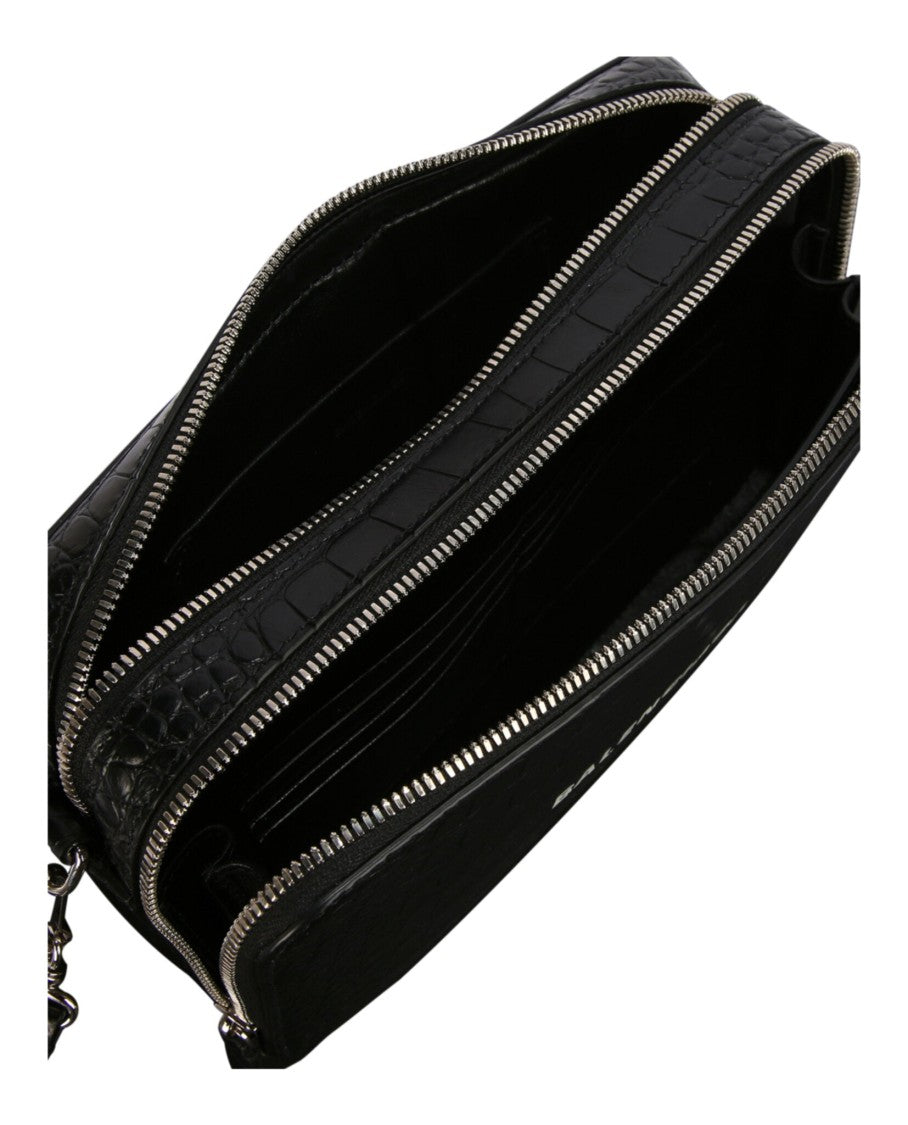 Balenciaga Crocodile Embossed Everyday Pouch With Strap