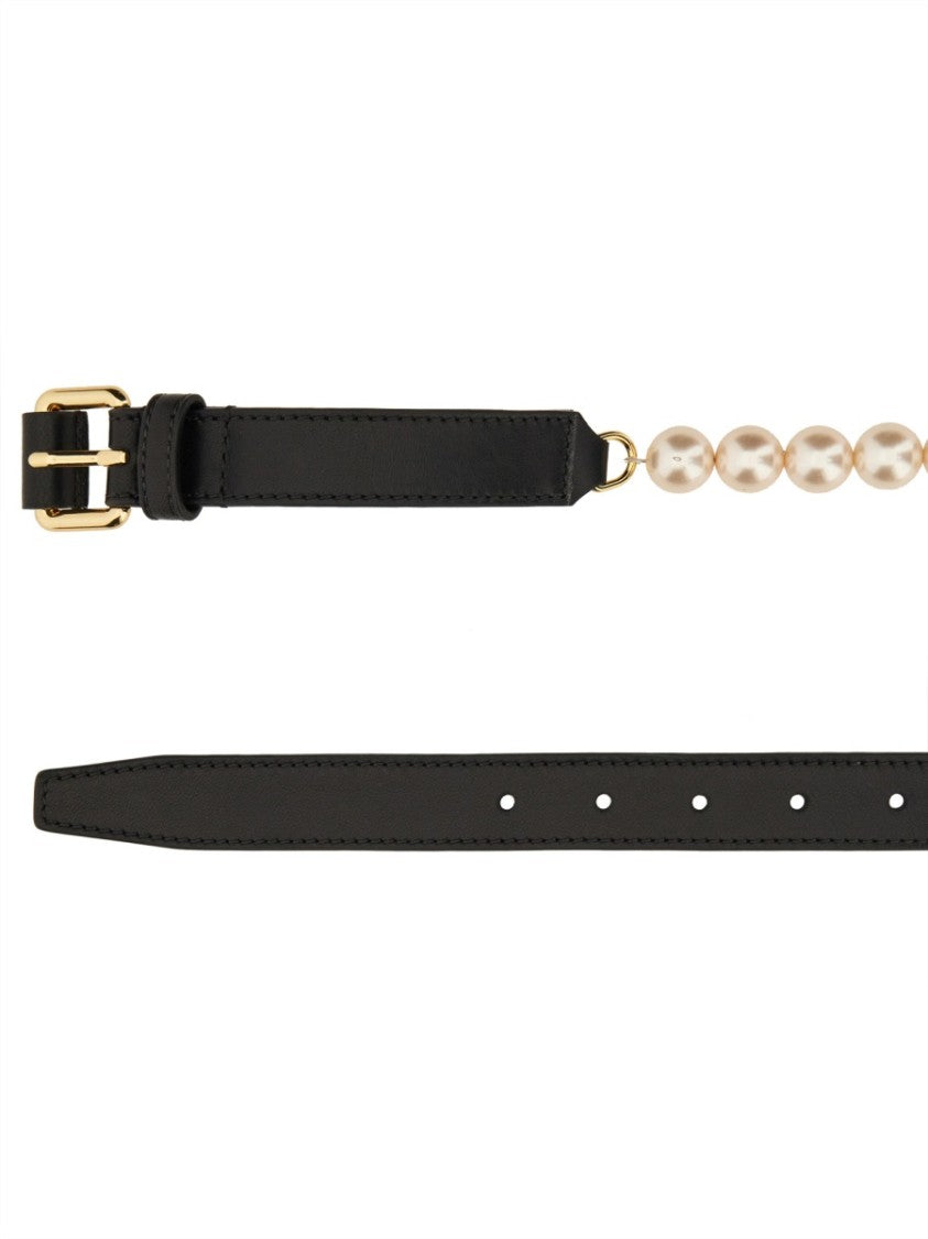 Moschino Belt With Pearl Adornments