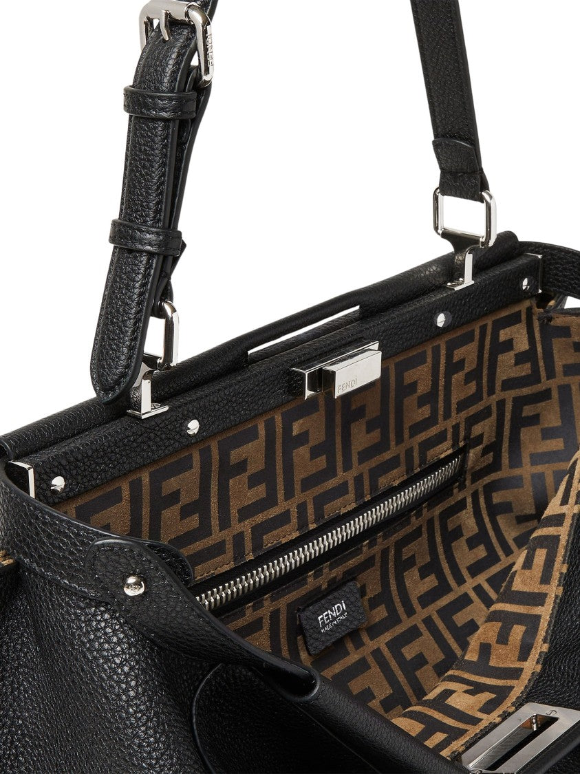 Fendi My Peekaboo Fluidly Structured Calf Leather Shoulder Bag