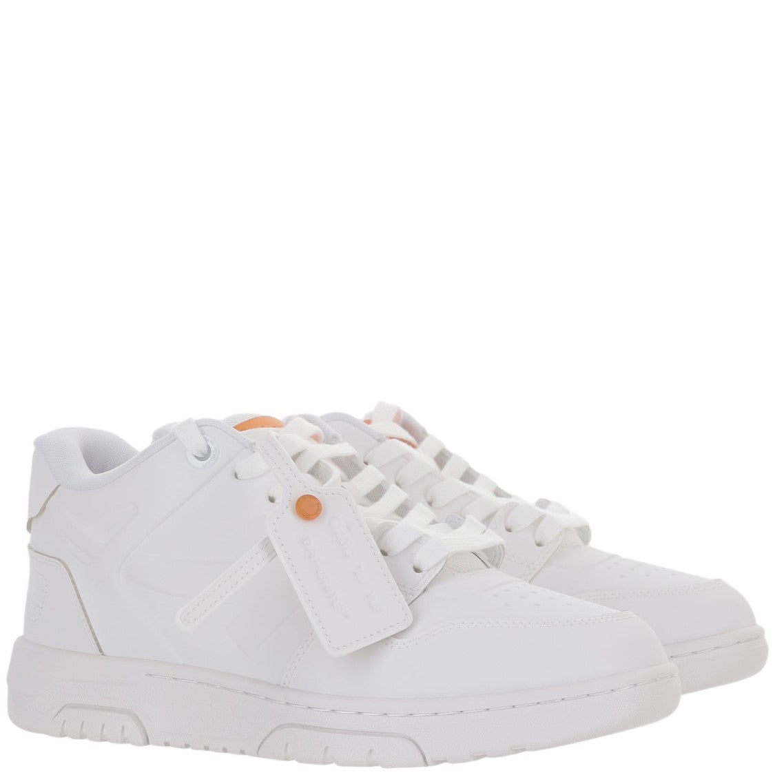 Off-White White/Orange Out Of Office Arrows Mesh Fabric Low-Top Sneakers