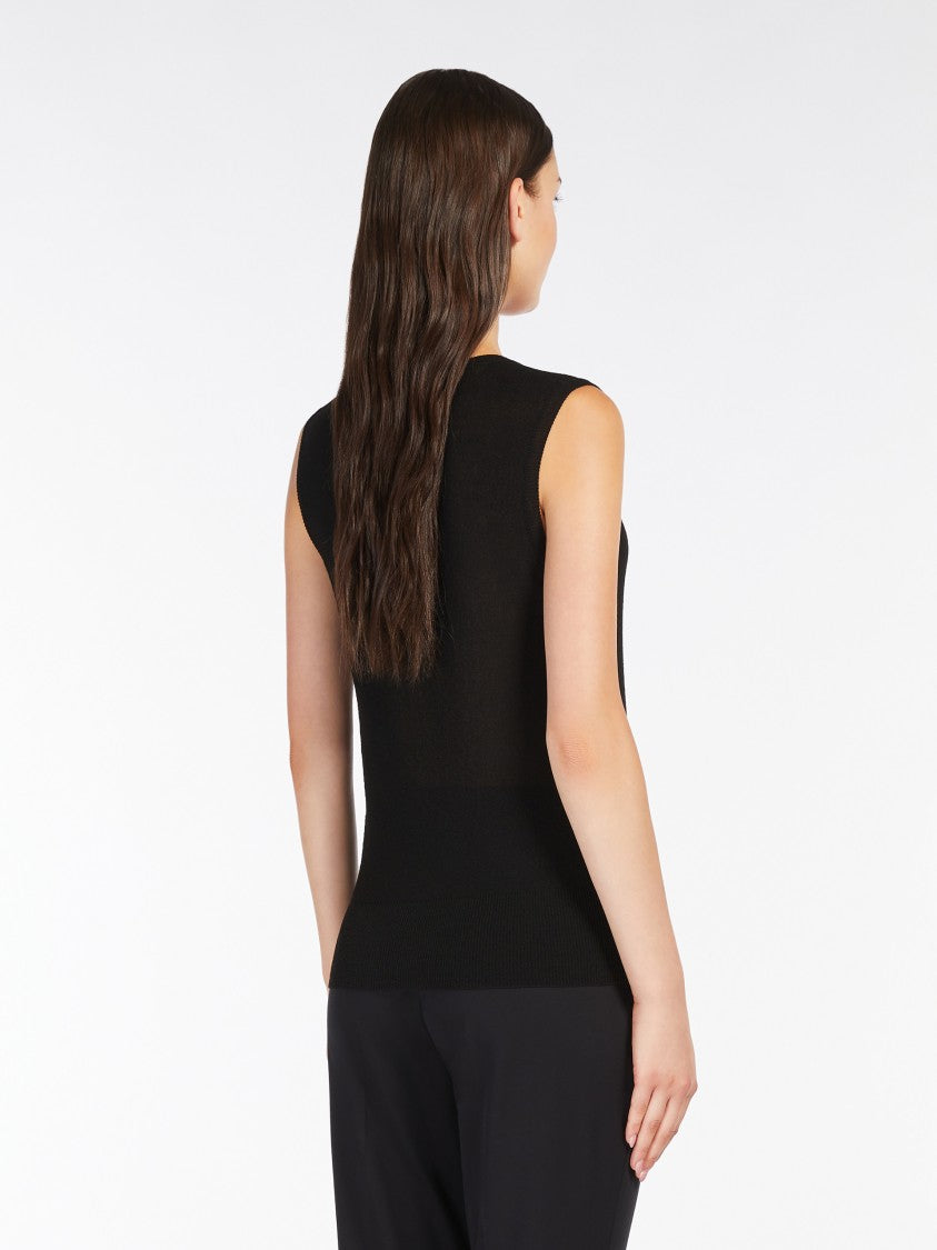 Max Mara Fitted Black Sleeveless Top