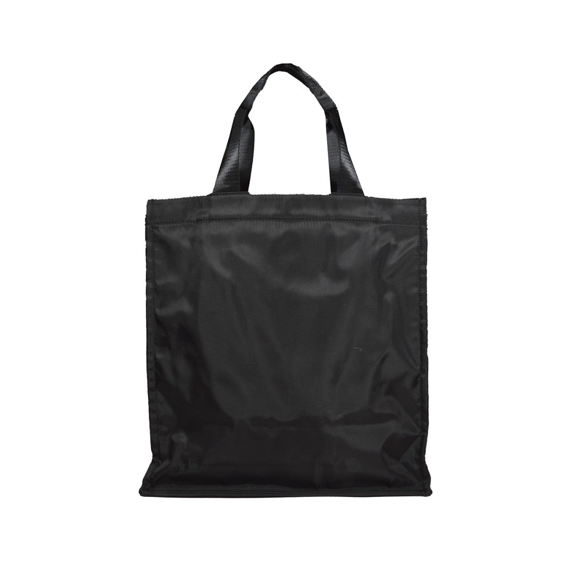 Msgm Black Nylon Tote Bag With Logo Print