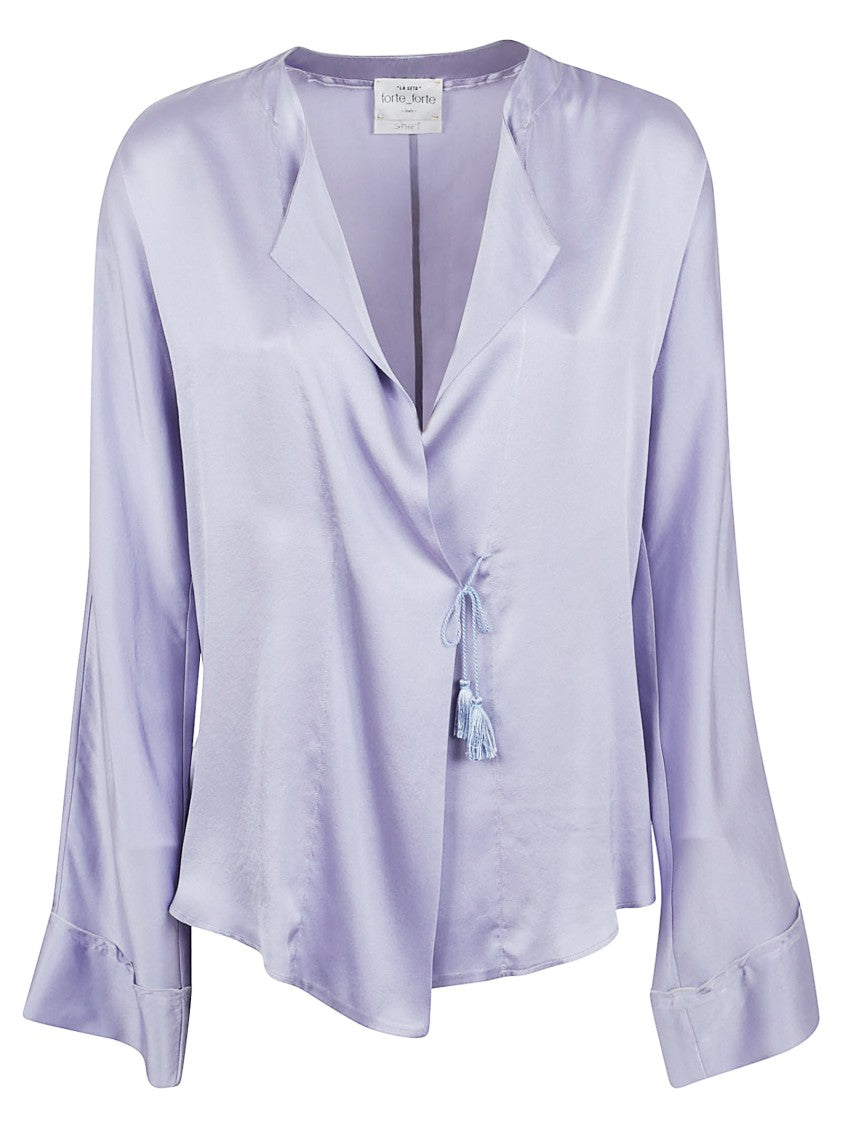 Forte Forte Silk Lavender Shirt With Delicate Tie