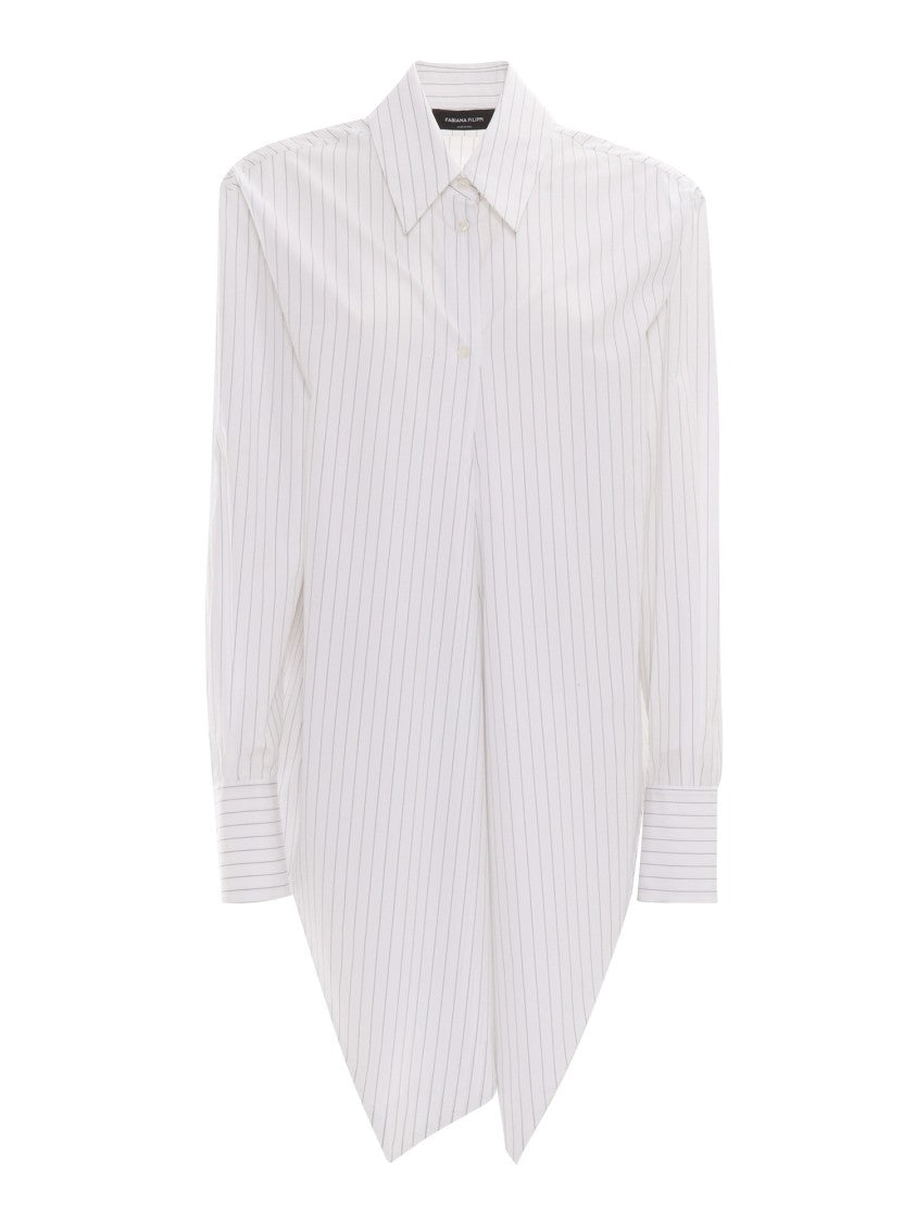 Fabiana Filippi Striped Popin Shirt With Crossed Front