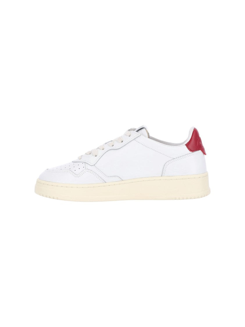 Autry Low-Top White Leather Sneakers With Perforated Detailing