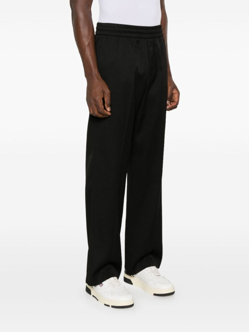 Golden Goose Wide Leg Wool Gabardine Jogging Pants