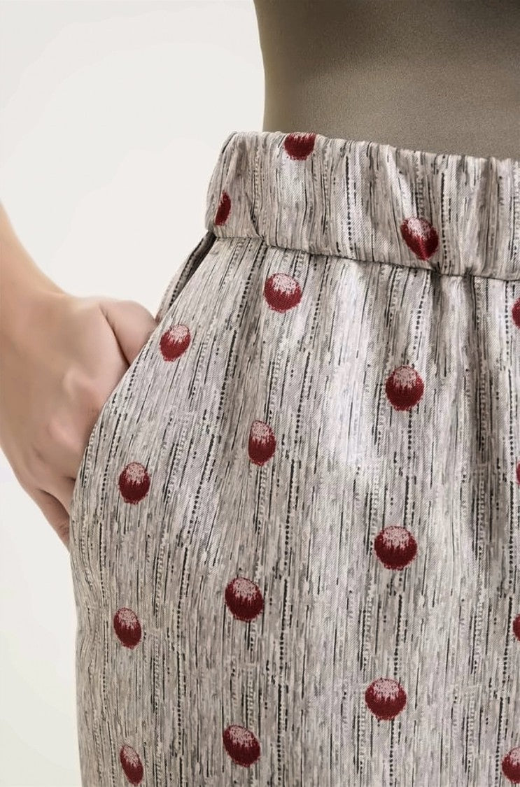 Max Mara Wide-Leg Pants With Textured Fabric And Elastic Waistband