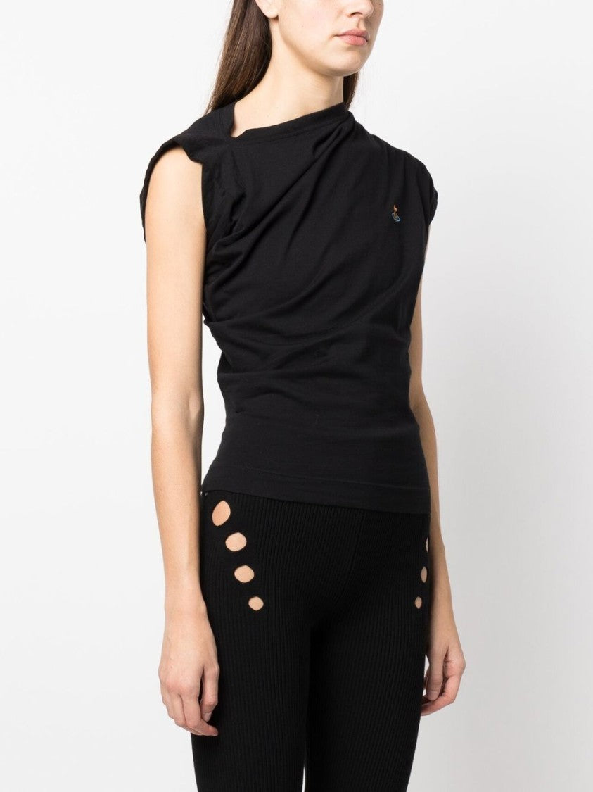 Vivienne Westwood Asymmetric Draped Black Top