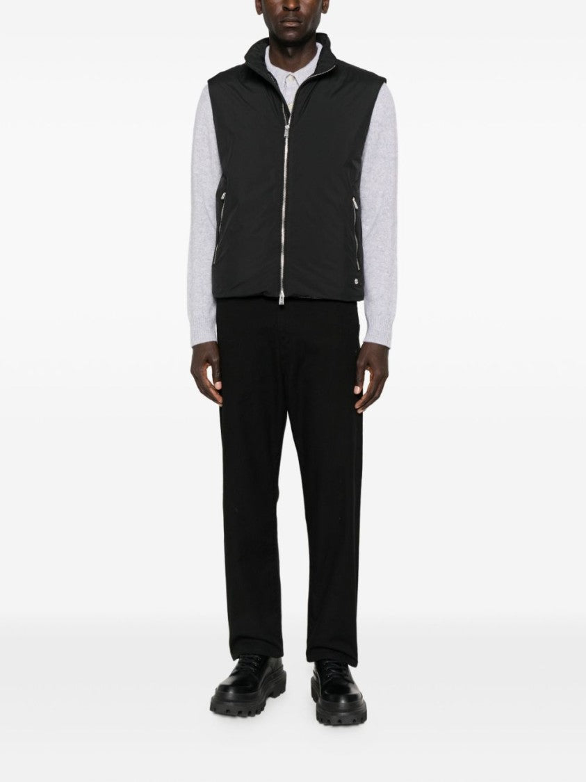 Boss Structured Black Jacket With Zipper Closure