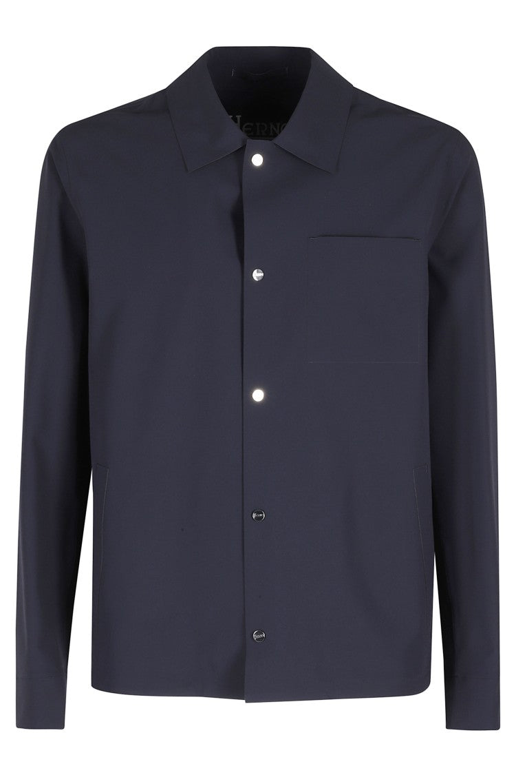 Herno Blue Logo-Buttons Press-Studs Polyamide Jacket