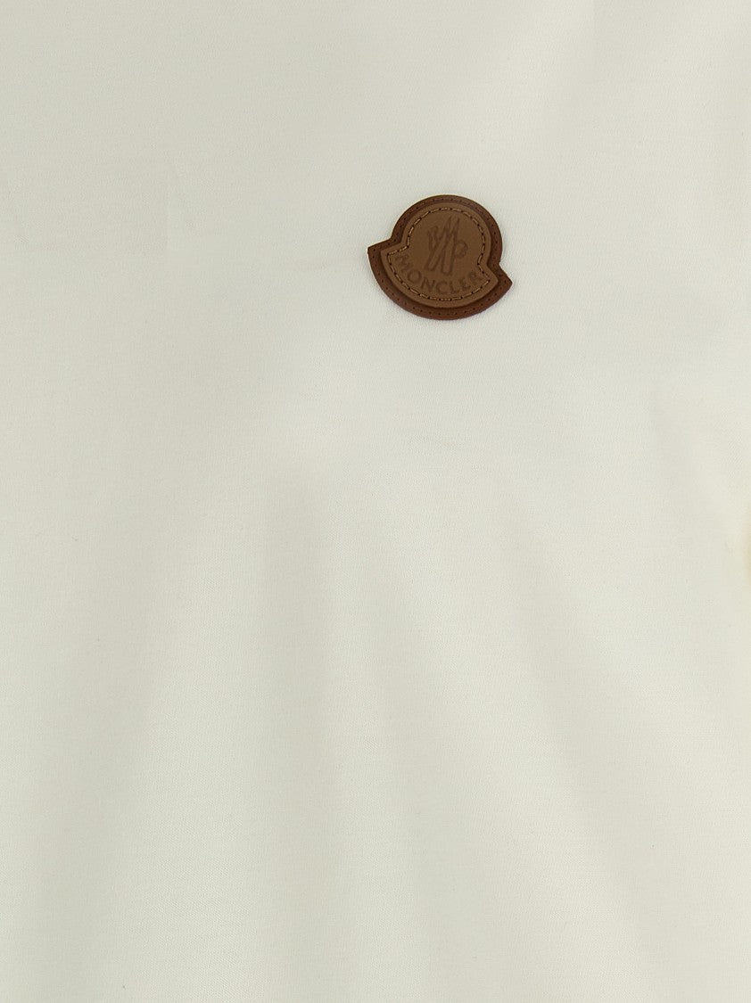 Moncler Crewneck T-Shirt With Leather Logo Patch