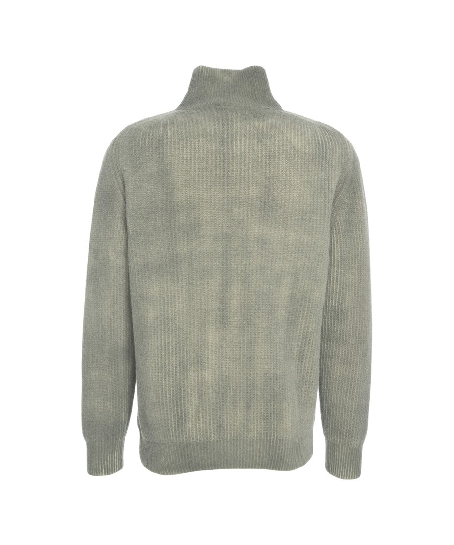 Atomo Factory Half-Zip Ribbed Turtleneck Sweater