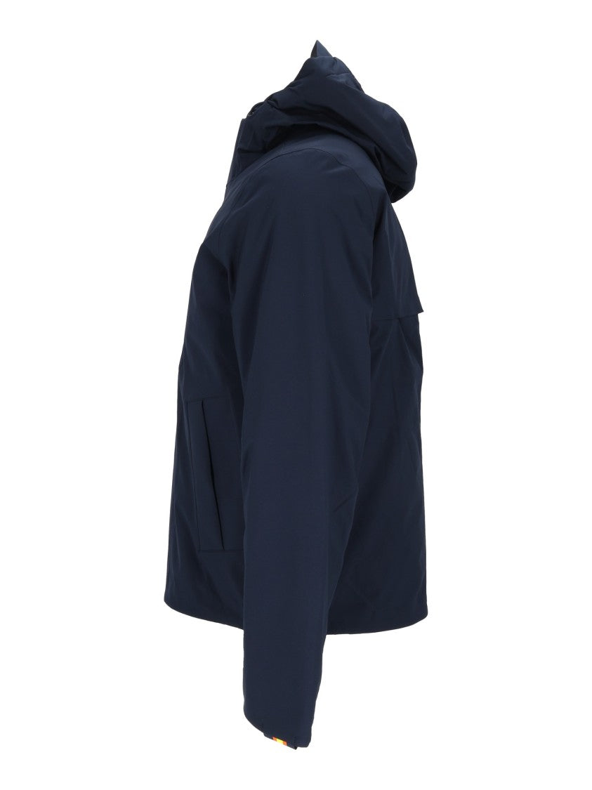 K-Way Short Padded Jacket With High Collar And Concealed Closure