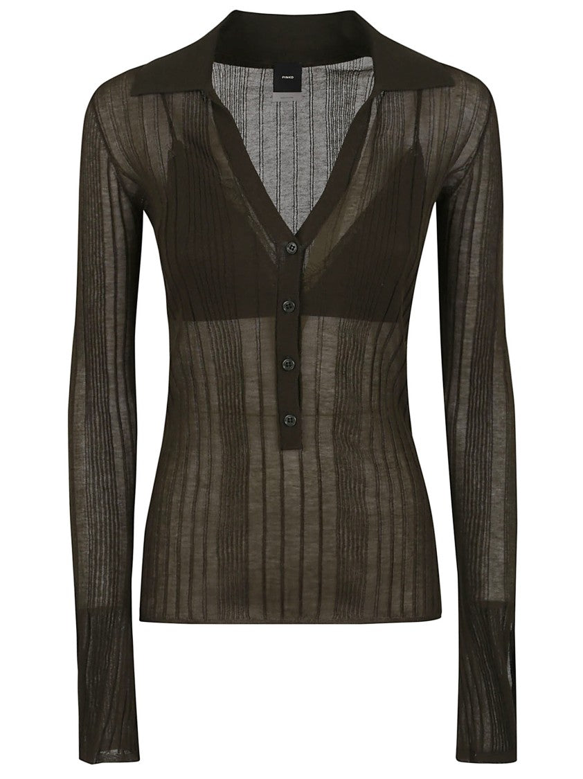 Pinko Annapurna Polo Crepe Trasparen Sweater