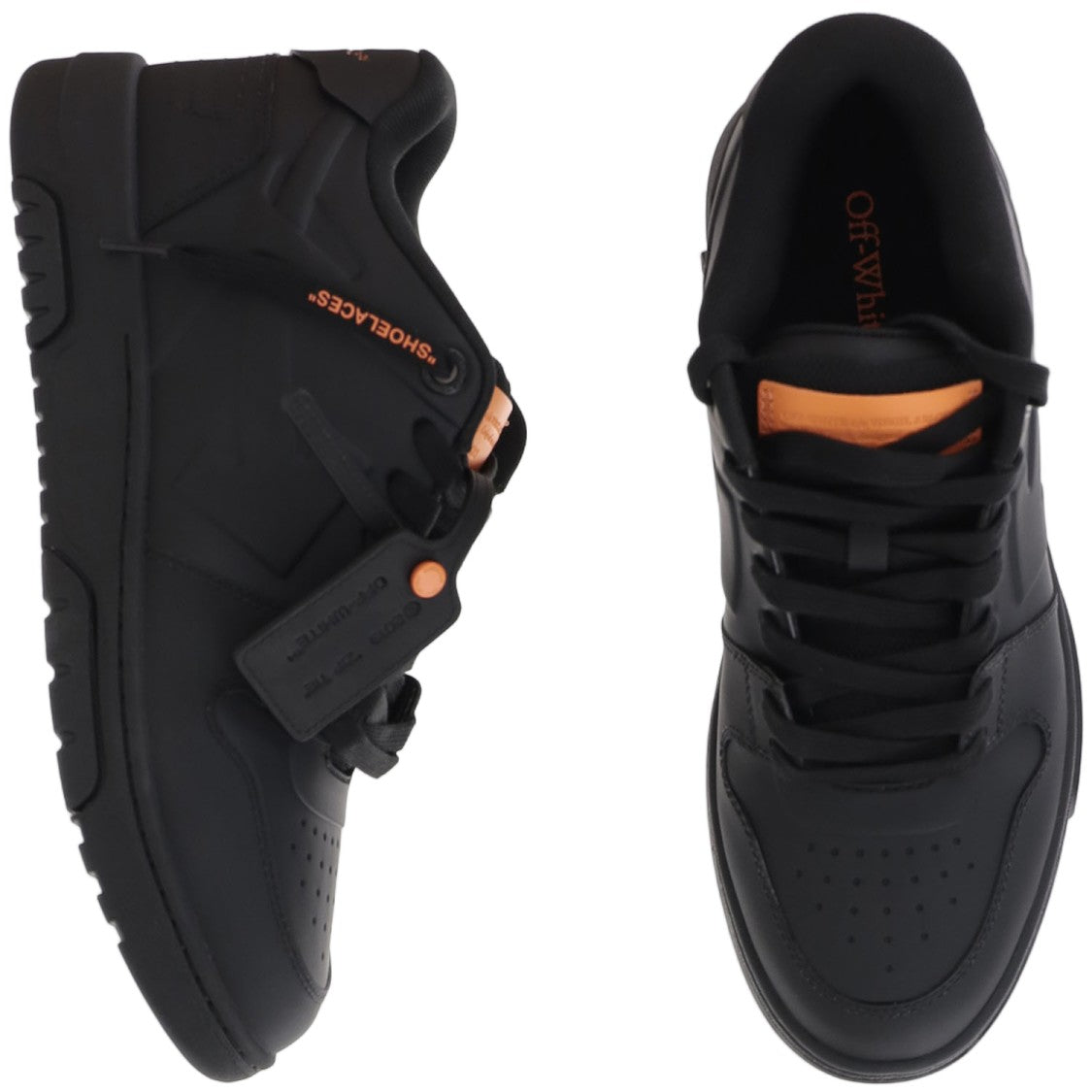 Off-White Black/Orange Out Of Office Arrows Mesh Fabric Low-Top Sneakers