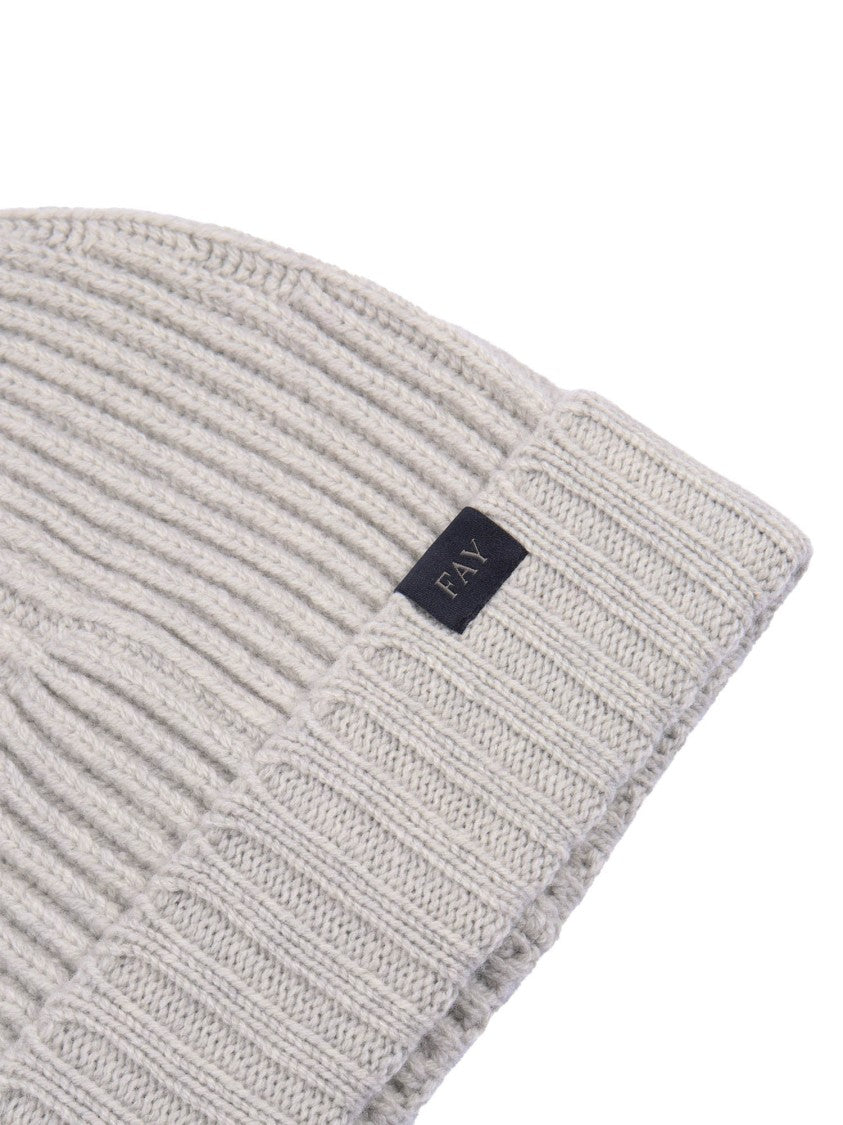 Fay Ribbed Knit Hat With Folded Cuff