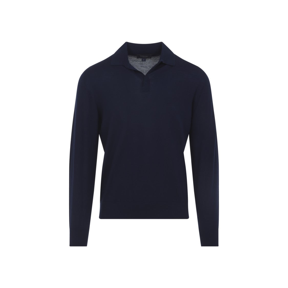 Sease Deep Navy Virgin Wool Sweater With Subtle Collar