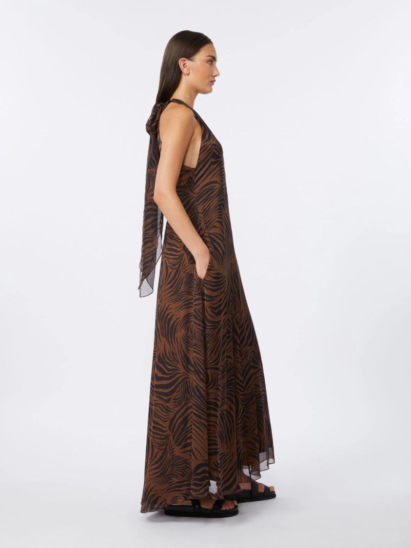 Max Mara Sleeveless Maxi Dress With Deep V-Neckline