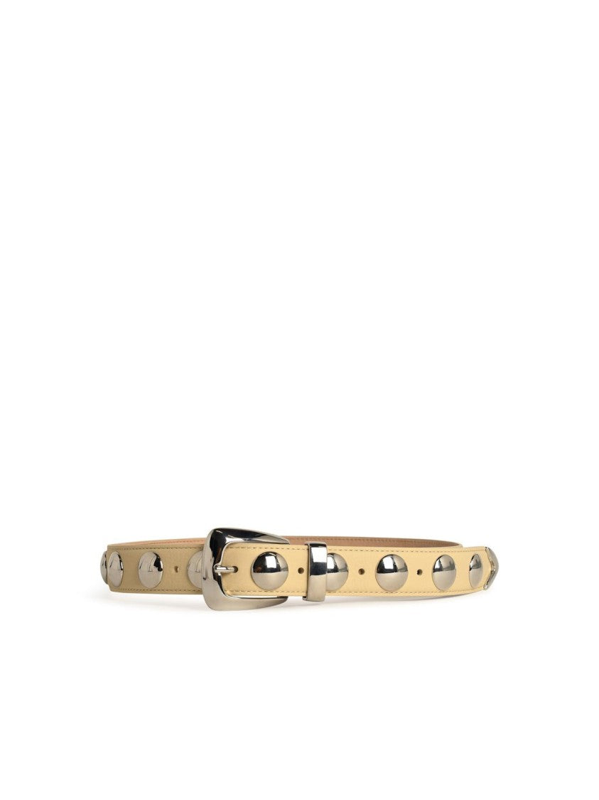 Khaite Benny Studs' Ivory Leather Belt