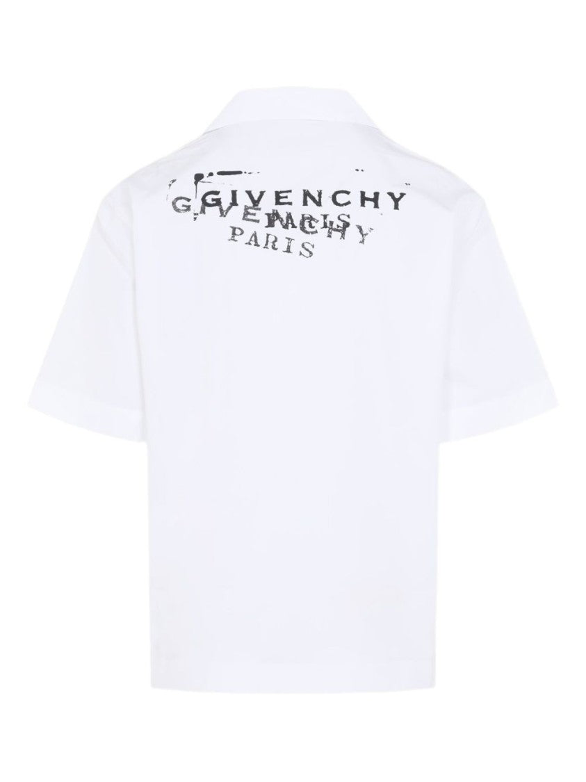 Givenchy Button-Fastened White Cotton Short-Sleeved Shirt