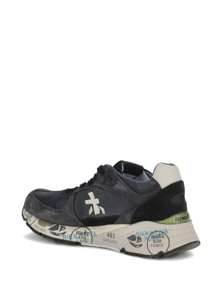 Premiata Contemporary Black Sneakers With Suede
