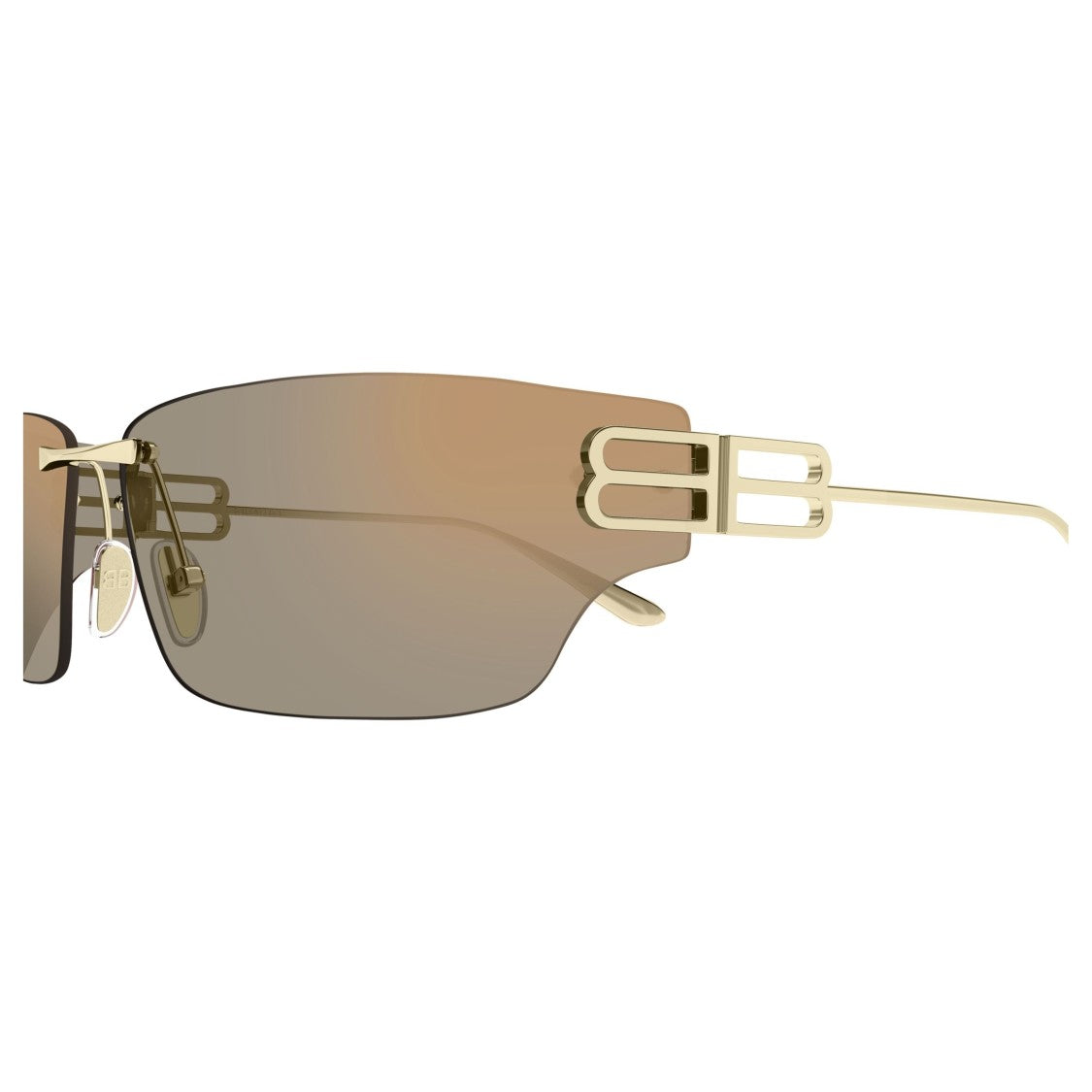 Balenciaga Rimless Sunglasses With Gold-Tone Double-B Logo