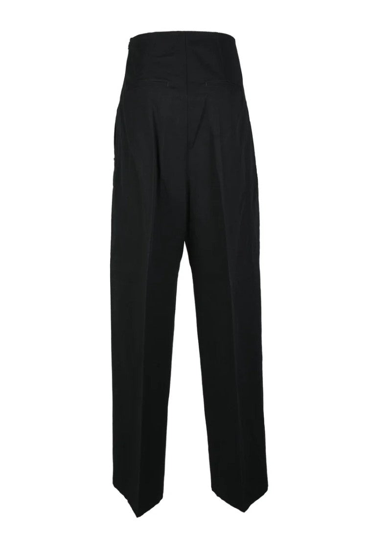 Sportmax High-Waist Black Trousers With Wide-Leg Silhouette