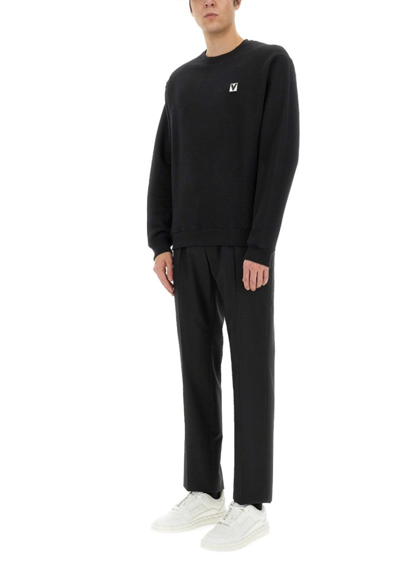 Valentino Cotton Crewneck Sweatshirt With Patch