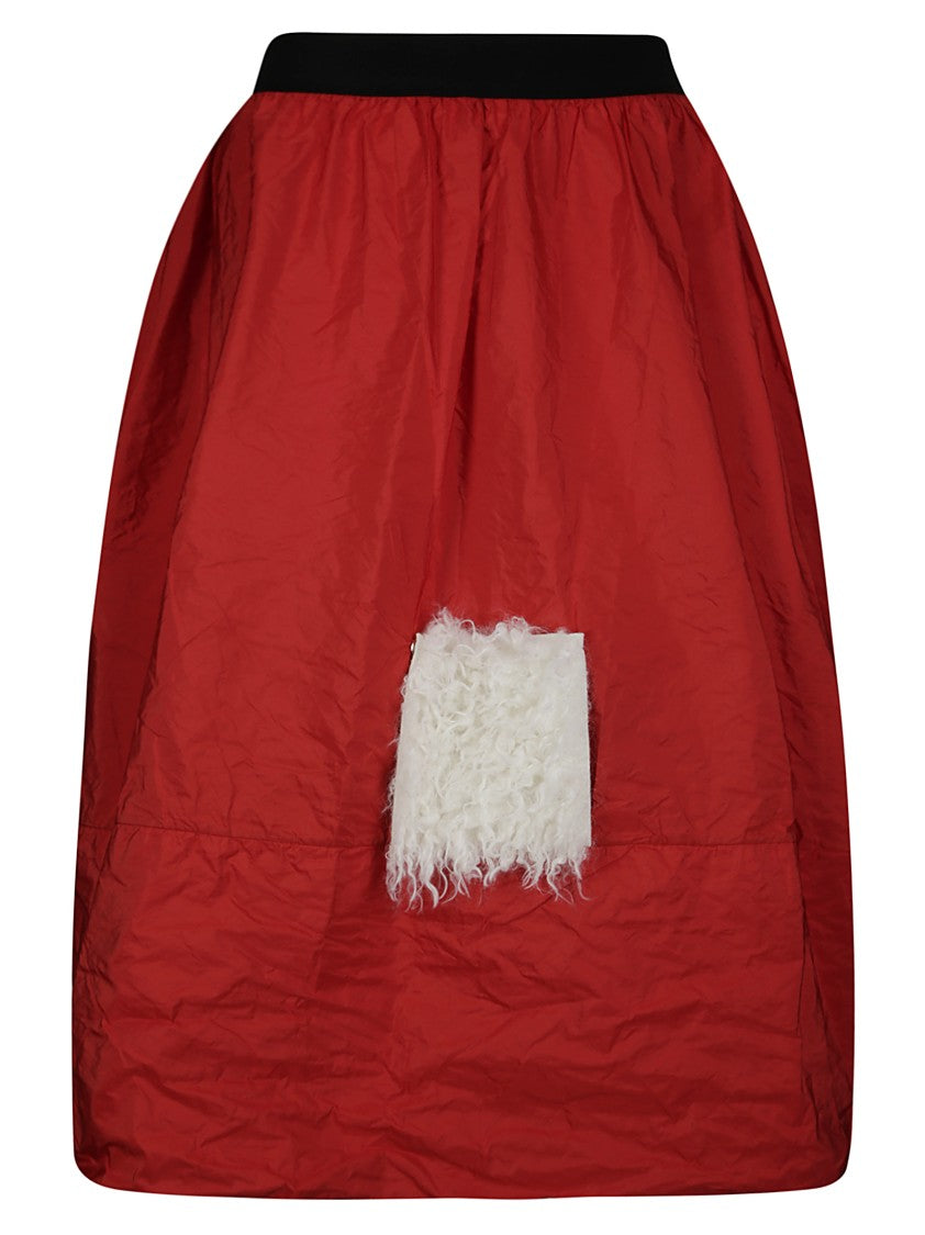 Maria Calderara Taffeta Skirt With Contrasting Elastic Waistband