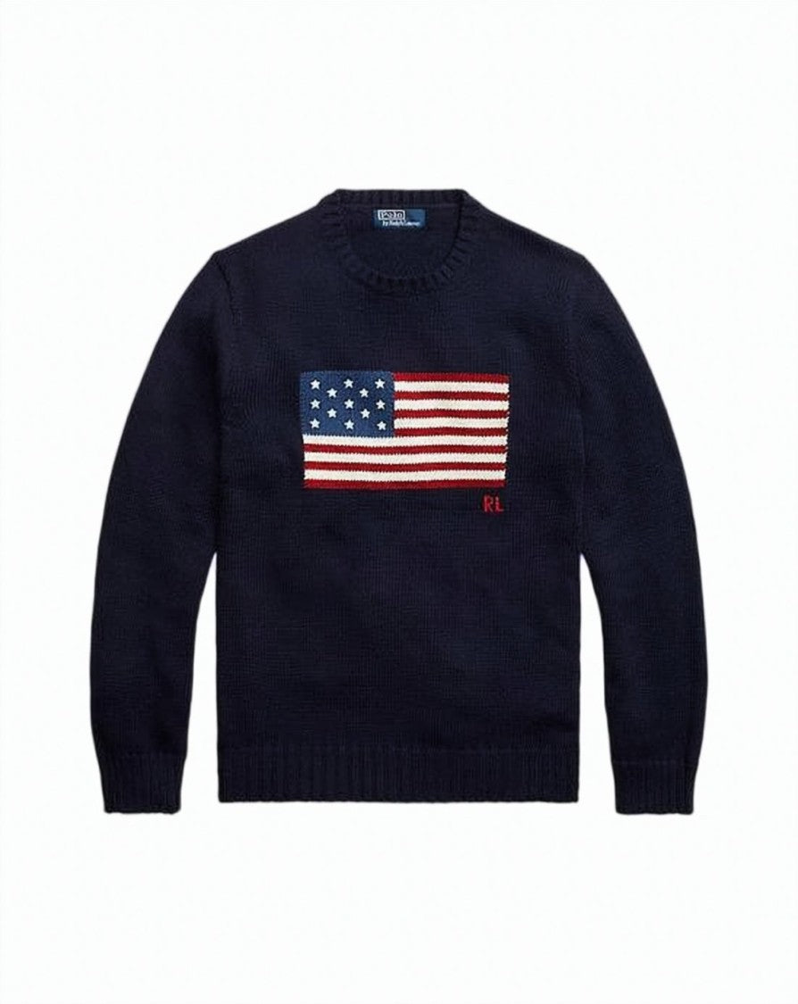 Polo Ralph Lauren American Flag Patterned Cotton Sweater