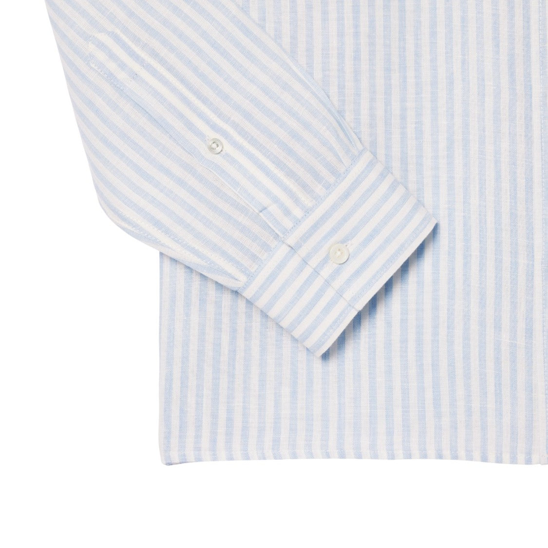 Lacoste Striped Linen Mother-Of-Pearl Button Shirt