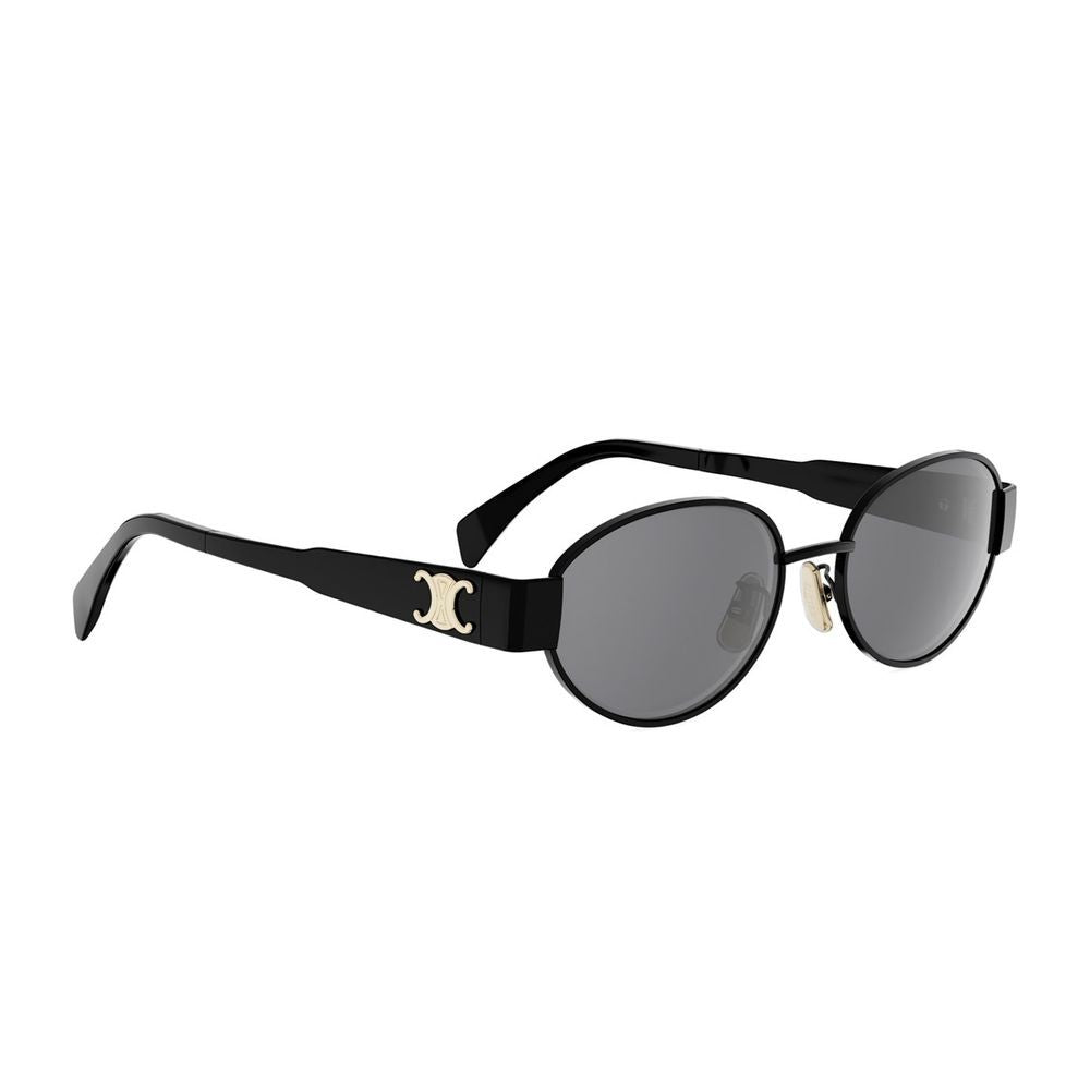 Celine Metal Triomphe Oval Black Metal Triomphe Sunglasses