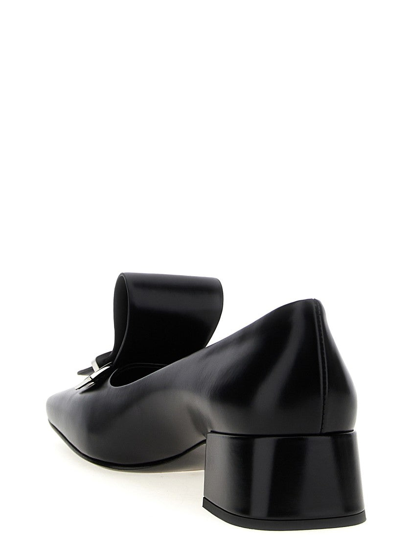 Prada Brushed Leather Pumps With Square Toe
