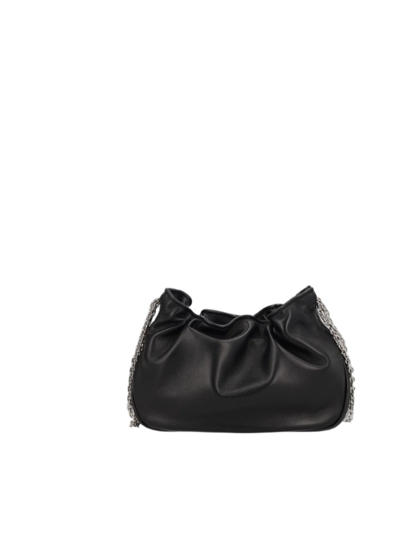 Roger Vivier Ruched Lambskin Handbag With Crystal Buckle