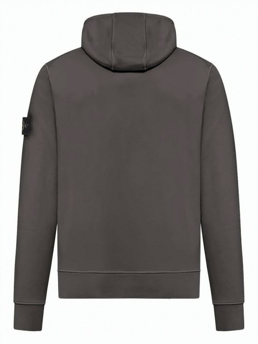Stone Island Muted Dark Grey Stone Island Hoodie With Embroidered Patch