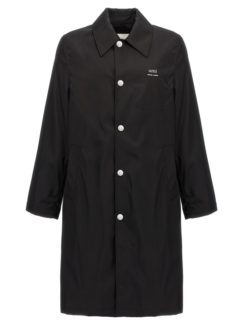 Ami Technical Twill Trench Coat