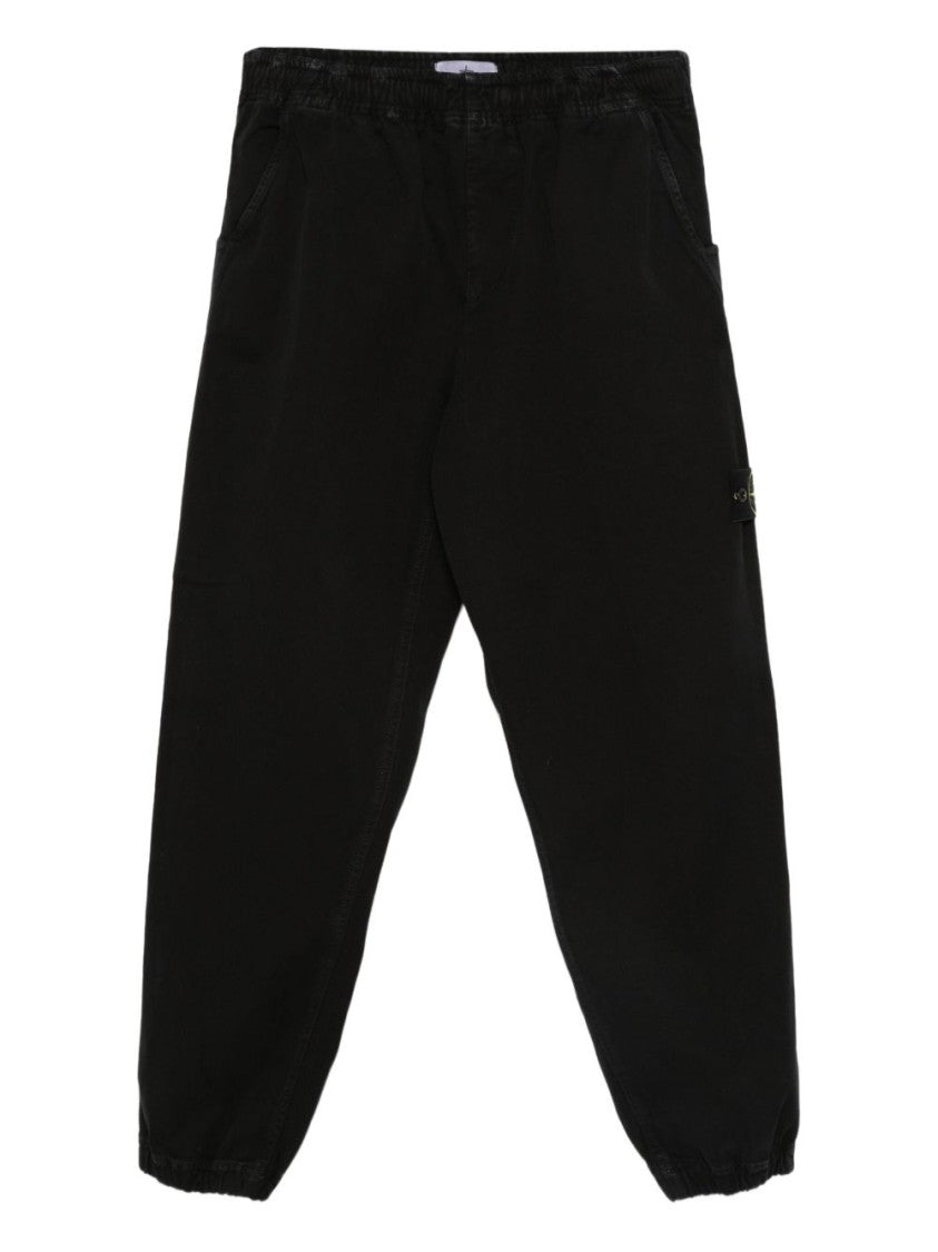Stone Island Organic Cotton Joggers With Distinctive Logo Badge