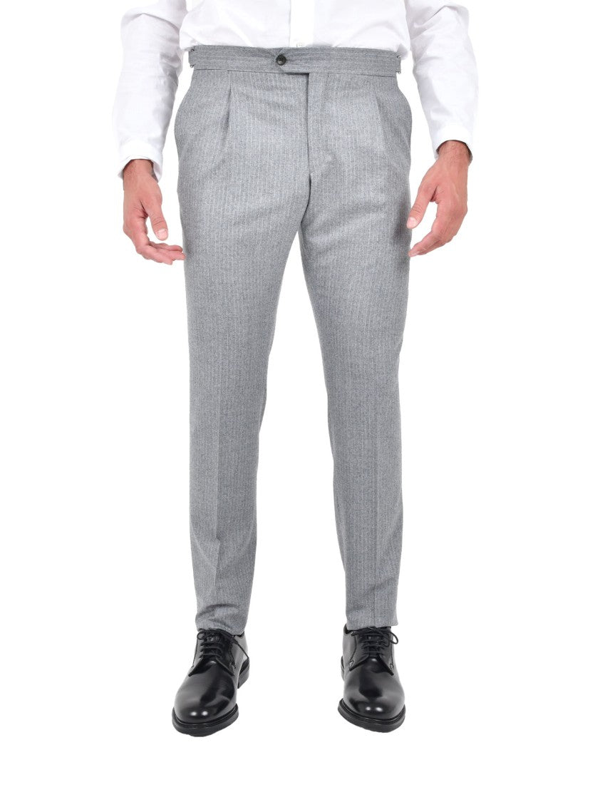 Franzese Collection Light Grey Pinstriped Suit With Tailored Blazer