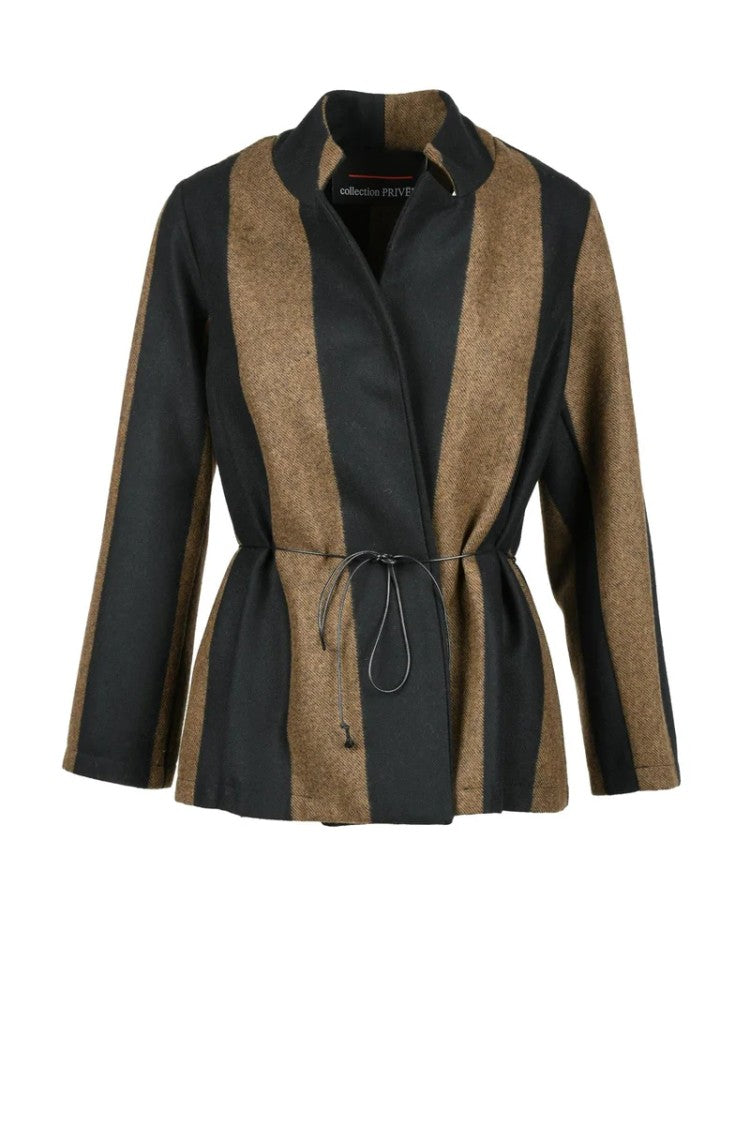 Collection Privee? Soft Blazer Jacket - Black/Brown