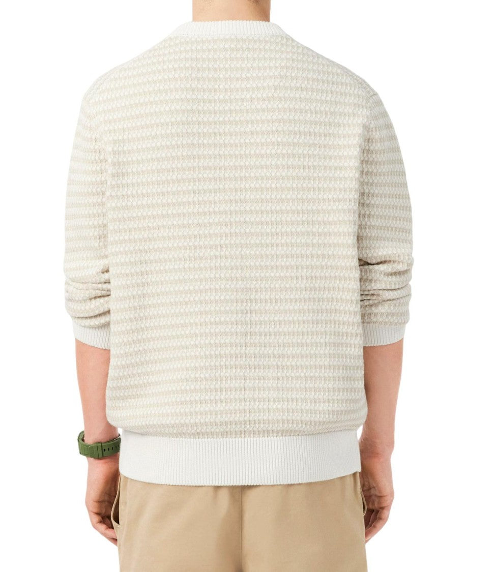 Lacoste Textured Crew Neck Knit Sweater