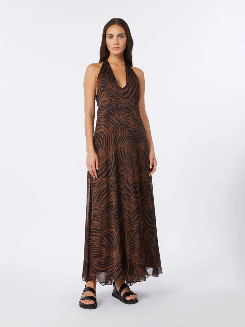 Max Mara Sleeveless Maxi Dress With Deep V-Neckline