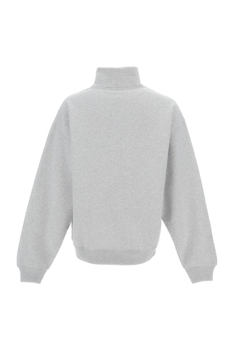 Jacquemus Grosgrain-Embellished Zip-Up Sweater In Soft Cotton Fleece