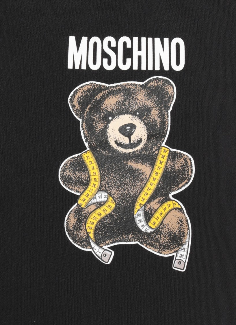 Moschino Black Contrast Teddy Bear Print Cotton Sweatpants