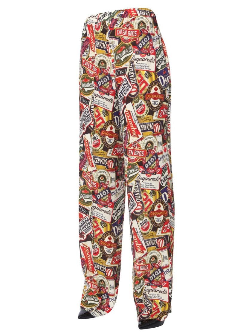 Dsquared2 Printed Wide Leg Pants