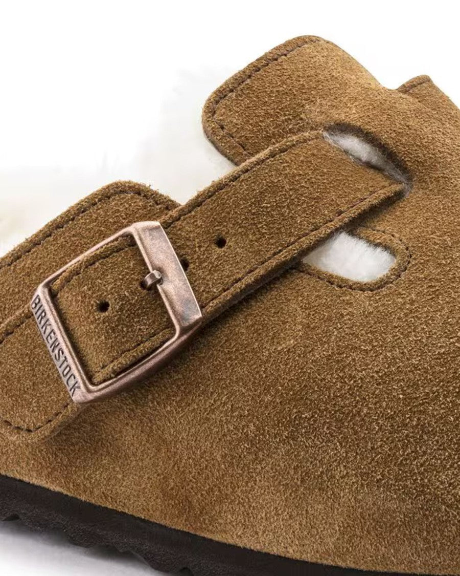 Birkenstock Boston Shearling Mink Slides
