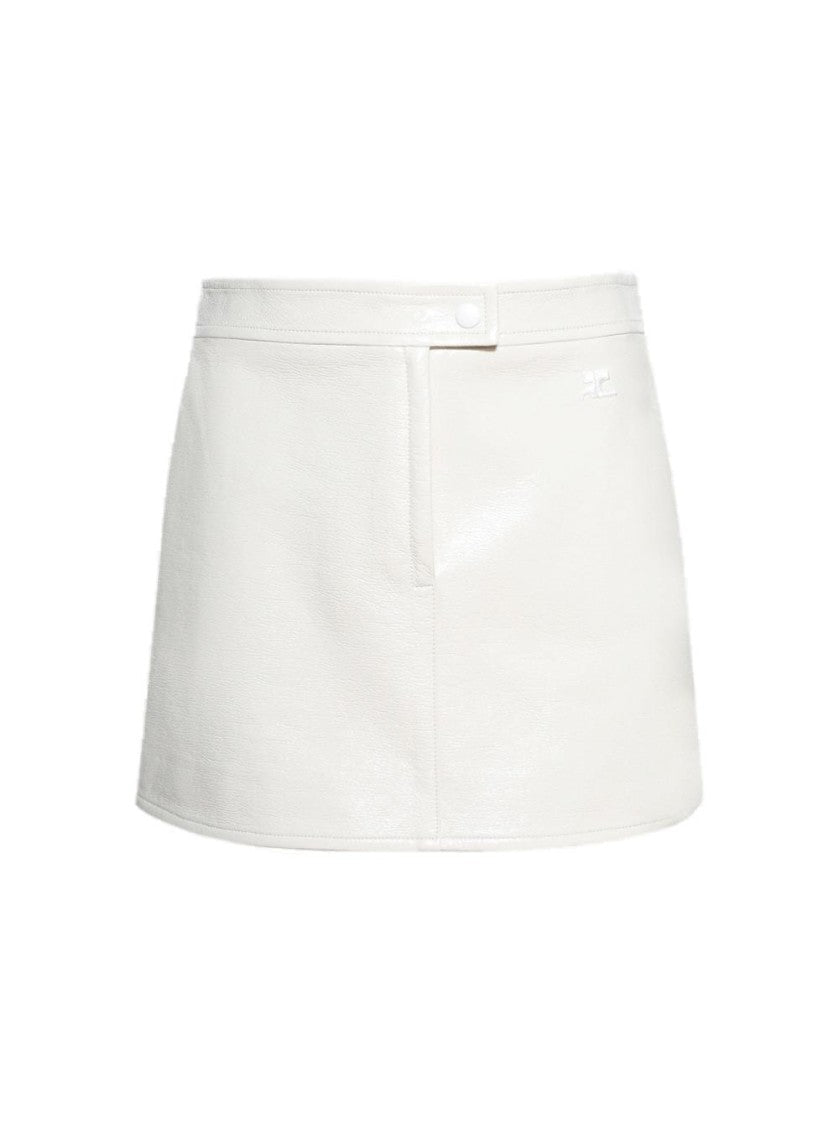 Courrèges Vinyle Reedition Skirt Blanc Casse